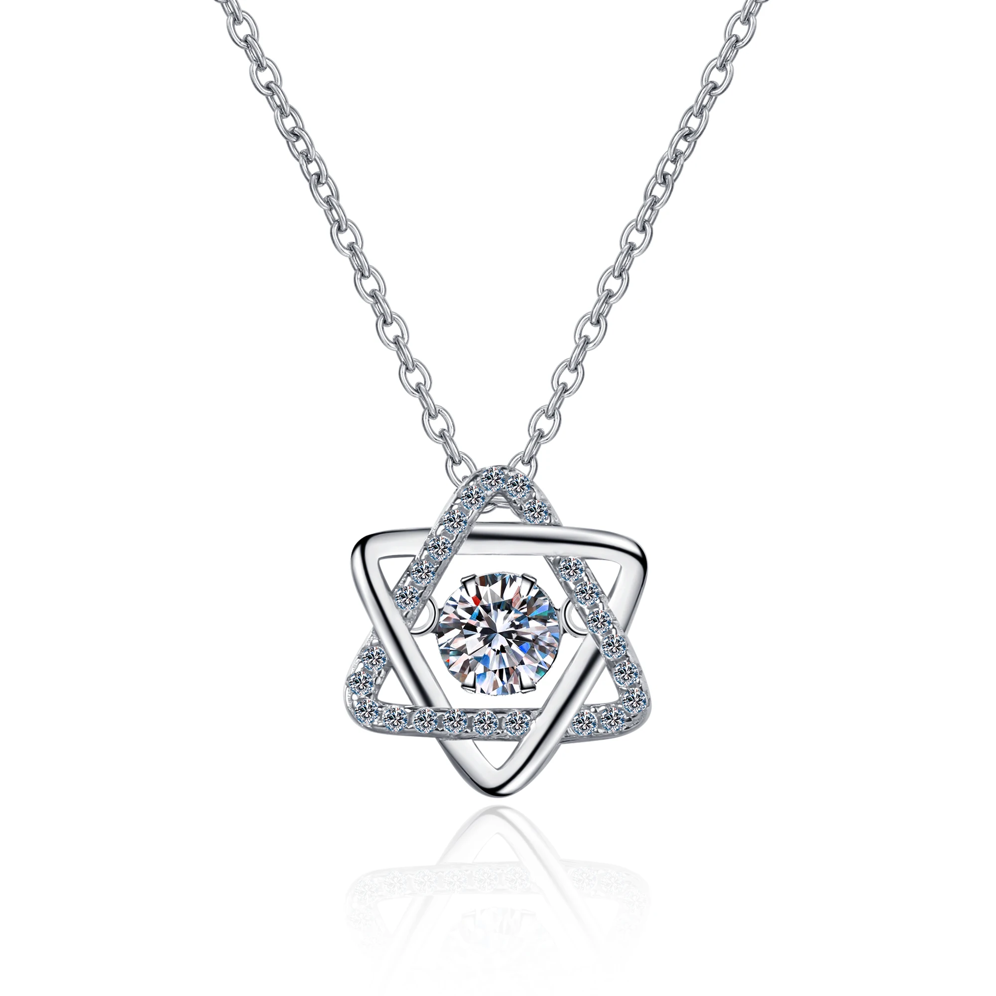 HY213-X S925 sterling silver necklace 50 points Moissanite six-pointed star smart pendant women Korean Dongdaemun star explosion
HY213-X S925 sterling silver necklace 50 points Moissanite six-pointed star smart pendant women Korean Dongdaemun star explosion