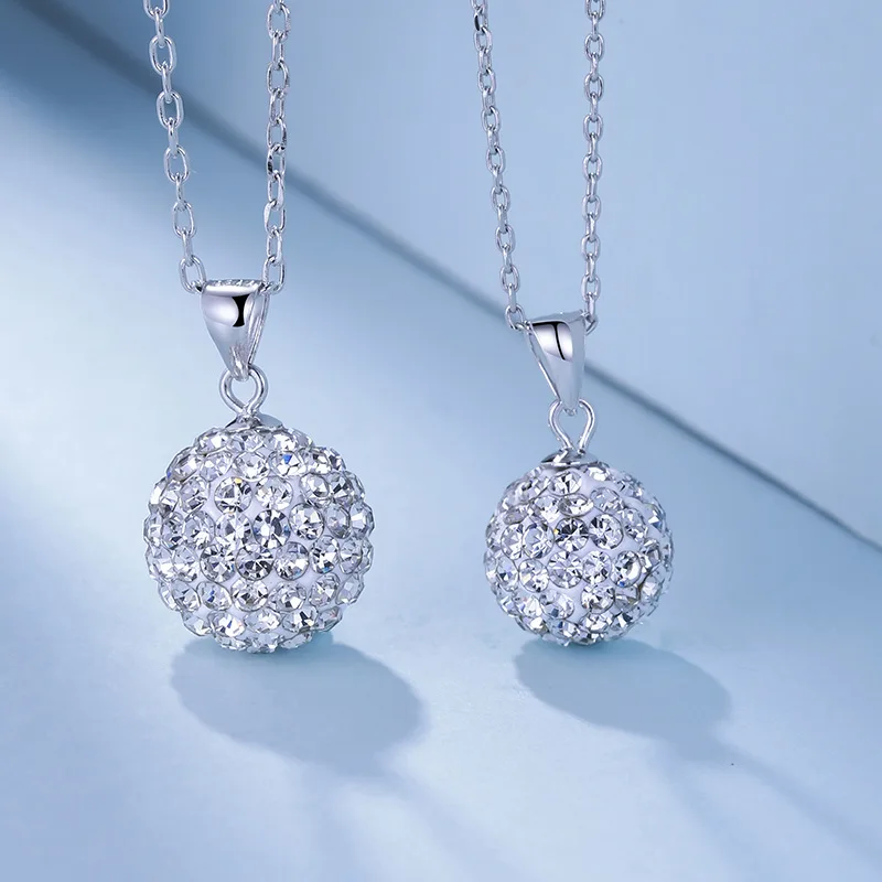 Rhinestone Ball Necklace 925 sterling silver Diamond Pendant Crystal Bling Ball Pendant, Picture shows
Rhinestone Ball Necklace 925 sterling silver Diamond Pendant Crystal Bling Ball Pendant, Picture shows