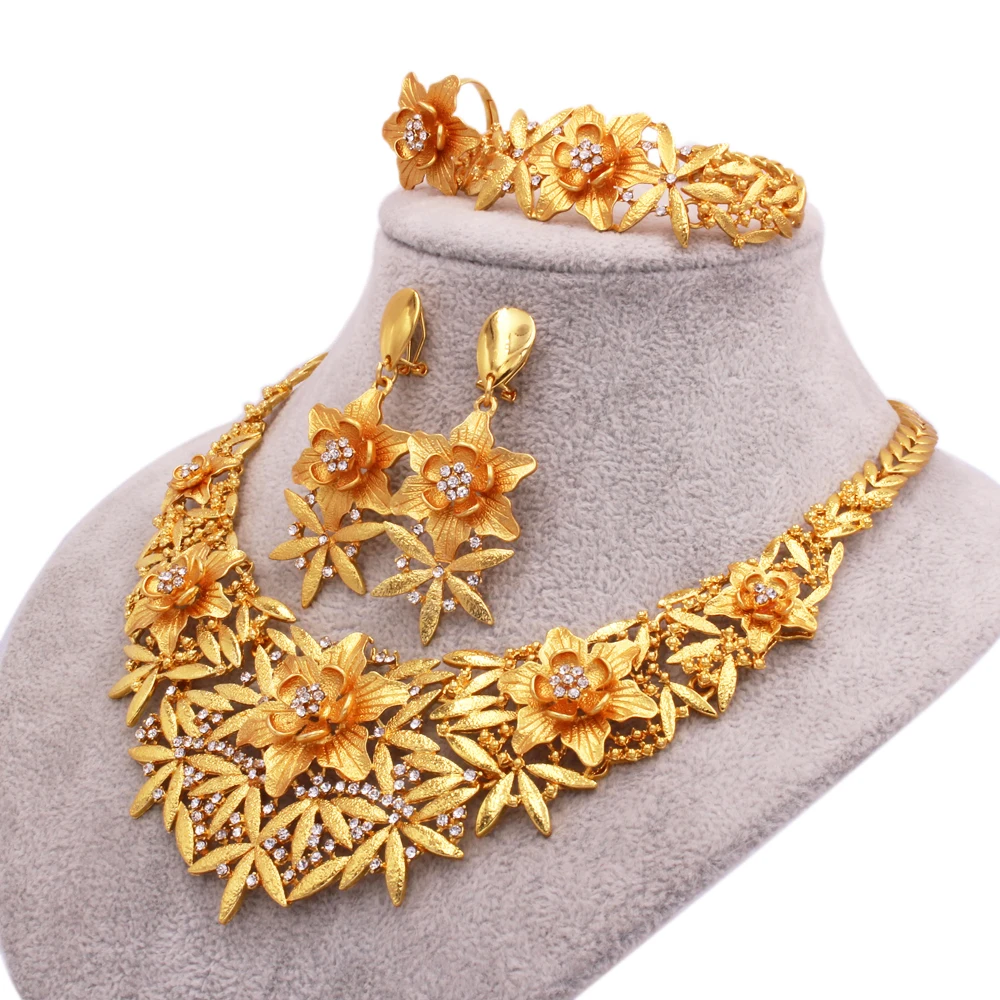 luxury jewelry sets gold plated necklace earrings bracelet ring Indian accessories bridal wedding set gifts jewellery for women
luxury jewelry sets gold plated necklace earrings bracelet ring Indian accessories bridal wedding set gifts jewellery for women
