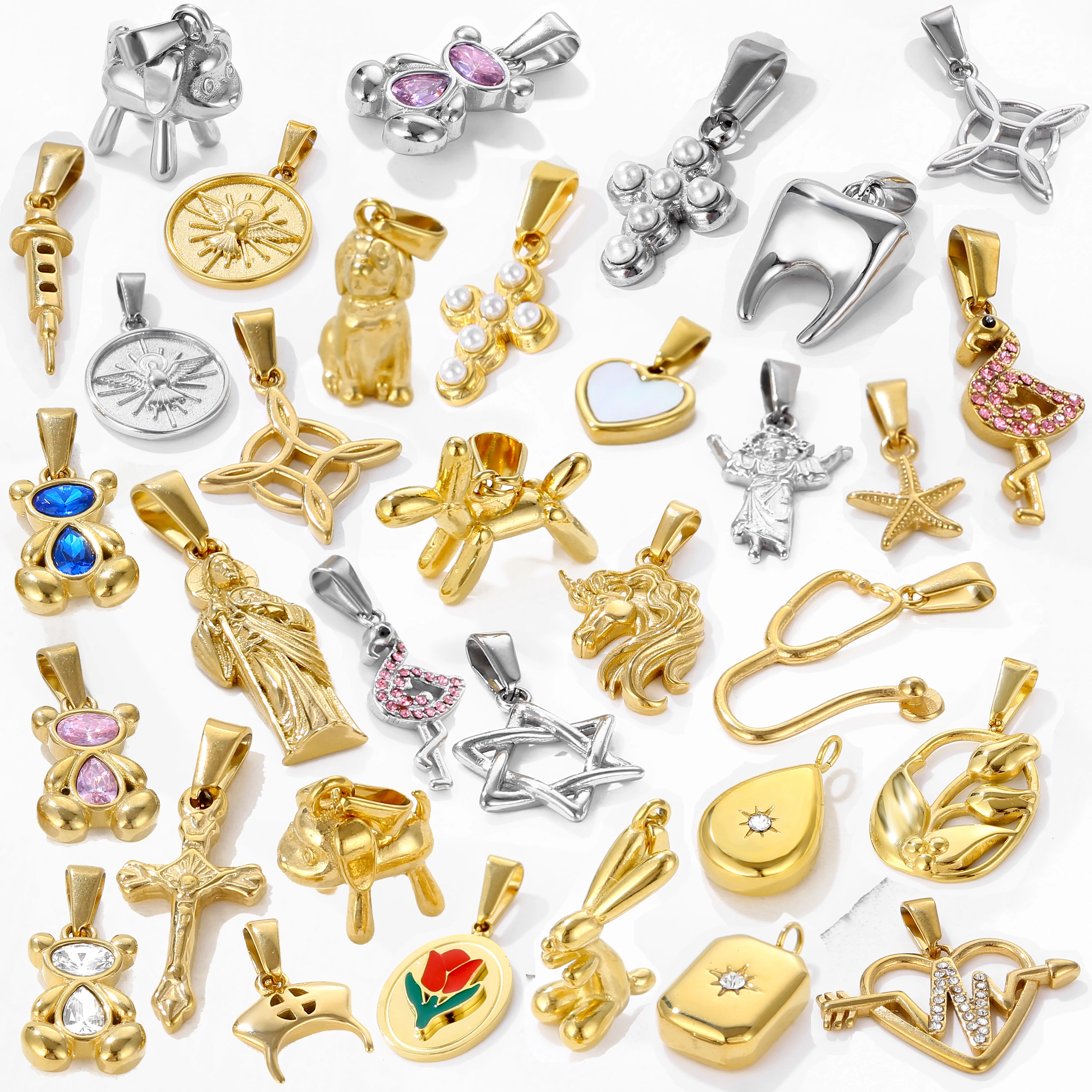 Custom Logo Men Cross Pendant Waterproof Animal Bear Dog Diy 18k Gold Tooth Charm Stainless Steel Charms For Jewelry Making
Custom Logo Men Cross Pendant Waterproof Animal Bear Dog Diy 18k Gold Tooth Charm Stainless Steel Charms For Jewelry Making