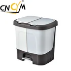 Plastic Trash Bin 40 Liter Double Barrel Pedal Wet And Dry Garbage Classification