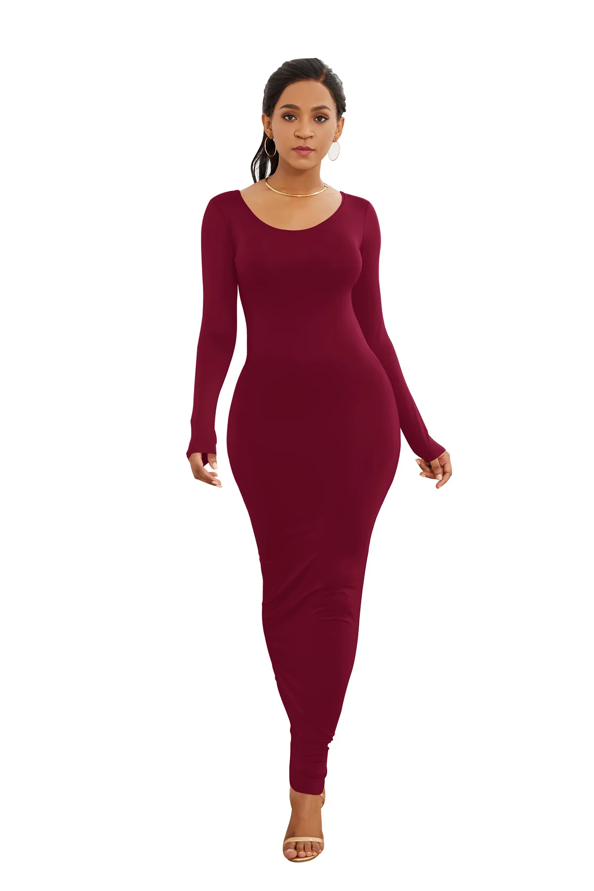 Wholesale Casual Cotton Fall Winter Solid Color Pencil Maxi Dress Long Sleeve Bodycon Dresses Women, Picture shown
Wholesale Casual Cotton Fall Winter Solid Color Pencil Maxi Dress Long Sleeve Bodycon Dresses Women, Picture shown