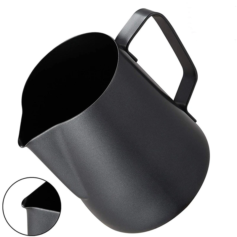 Steaming Black Sharp Frothing 350 ML Milk Pitcher Stainless Steel
Steaming Black Sharp Frothing 350 ML Milk Pitcher Stainless Steel