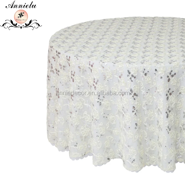 New style ribbon embroidery wedding table cloth