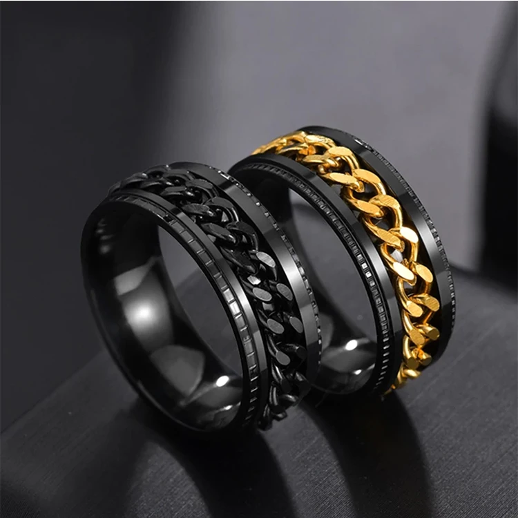 New Rotatable Stainless Steel Rings High Quality Spinner Chain Punk Women Rings Jewelry
New Rotatable Stainless Steel Rings High Quality Spinner Chain Punk Women Rings Jewelry