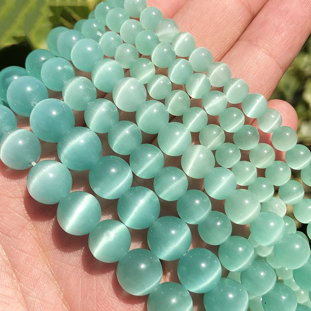Wholesale 4/6/8/10mm Smooth Glass Mint Green Cats Eye Stone Loose Beads for DIY Jewelry Making Bracelet
Wholesale 4/6/8/10mm Smooth Glass Mint Green Cats Eye Stone Loose Beads for DIY Jewelry Making Bracelet