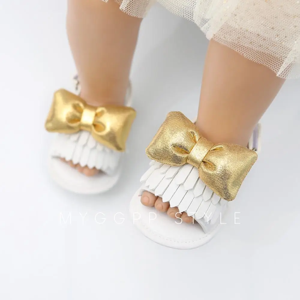 High Quality Pu Leather Bowknot Fashion Soft Baby Sandals Infant Shoes for Girls manufacture