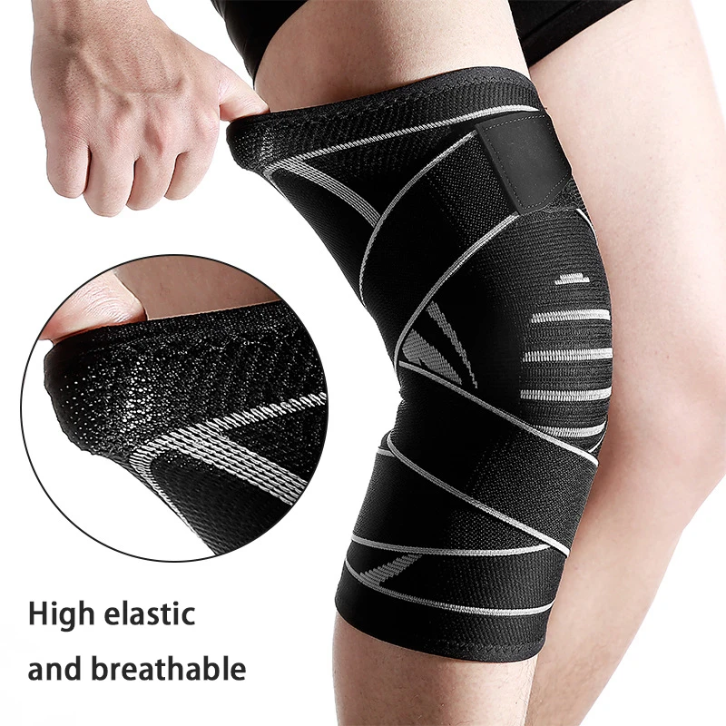 Knitted sports basketball knee pads riding compression bandage fitness training protective gear, Black
Knitted sports basketball knee pads riding compression bandage fitness training protective gear, Black