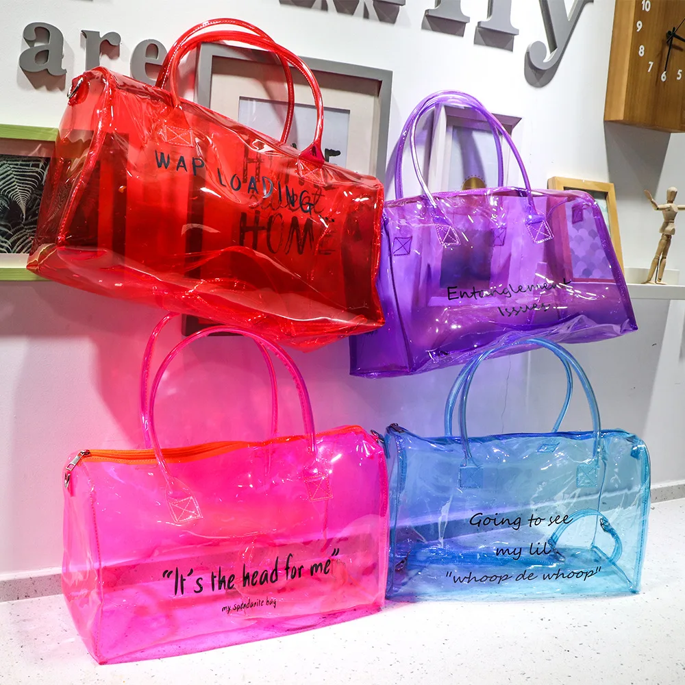 Logo Custom Print Holographic Duffle Bags Sports Outdoor Clear Transparent Jelly Bag Yoga Gym Handbag
Logo Custom Print Holographic Duffle Bags Sports Outdoor Clear Transparent Jelly Bag Yoga Gym Handbag