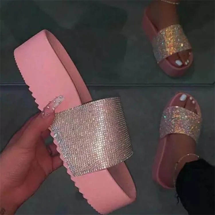 Custom Logo 2020 Ladies Platform Slides Women Shoes Chunky Sparkly Sandals Bling Slide Slippers, As pictures or customized colors
Custom Logo 2020 Ladies Platform Slides Women Shoes Chunky Sparkly Sandals Bling Slide Slippers, As pictures or customized colors