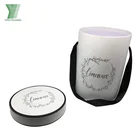 Custom Luxury Handmade Round Gold Stamping Lid base box Rotating Rose Gifts Packaging Flower Boxes with ribbon handle