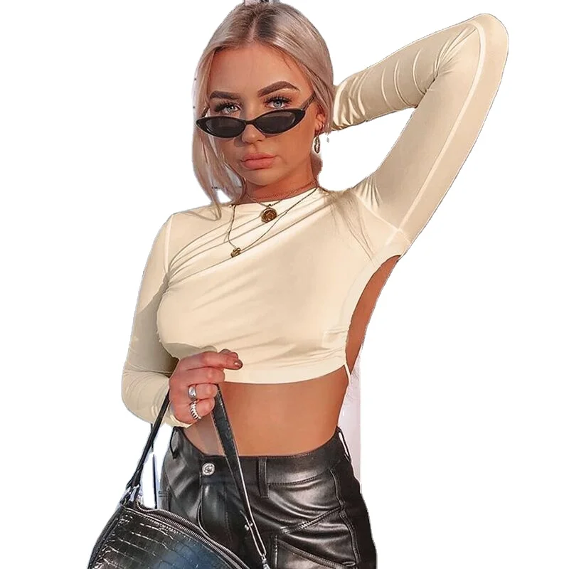 Wholesale 2021 autumn women's long sleeved sexy slim fit backless top bottomed out bandage T-shirt, Picture show
Wholesale 2021 autumn women's long sleeved sexy slim fit backless top bottomed out bandage T-shirt, Picture show