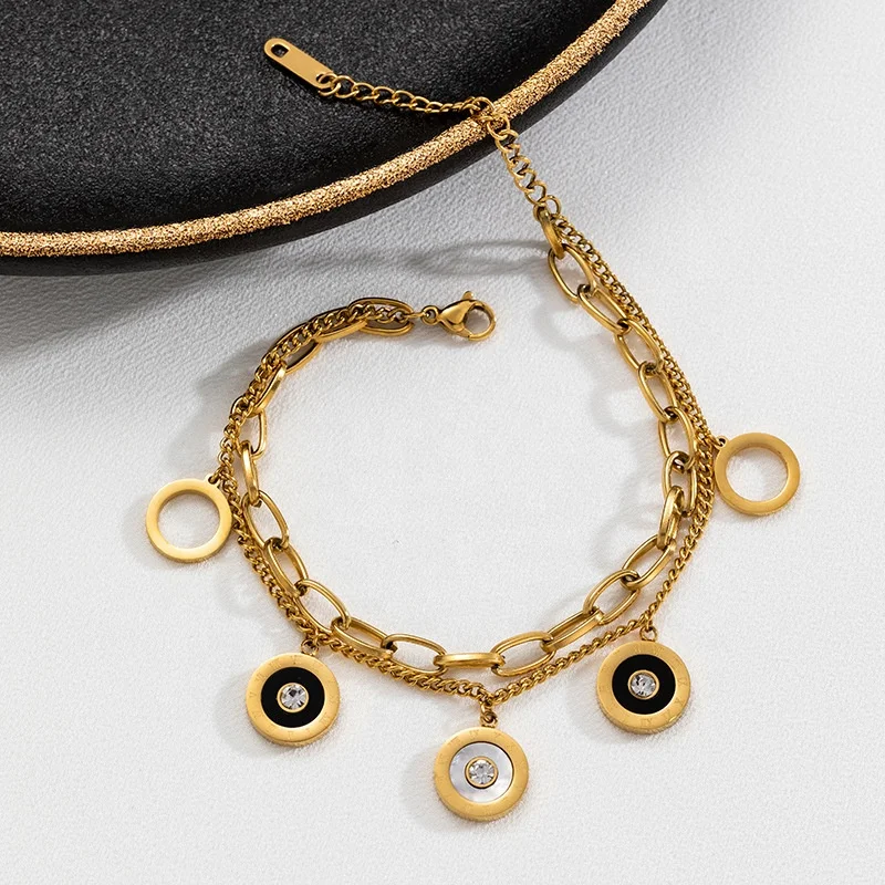 New luxury gold plated stainless steel bracelet bangle for women bangle Charm Double Layer 18k gold Chain Bracelets, Gold color
New luxury gold plated stainless steel bracelet bangle for women bangle Charm Double Layer 18k gold Chain Bracelets, Gold color