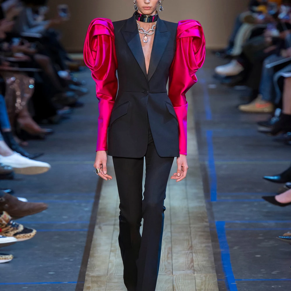 2020 fashion Hot Products Slim Fit Women Long hot pink Satin-sleeve single-breasted blazer, Shown
2020 fashion Hot Products Slim Fit Women Long hot pink Satin-sleeve single-breasted blazer, Shown
