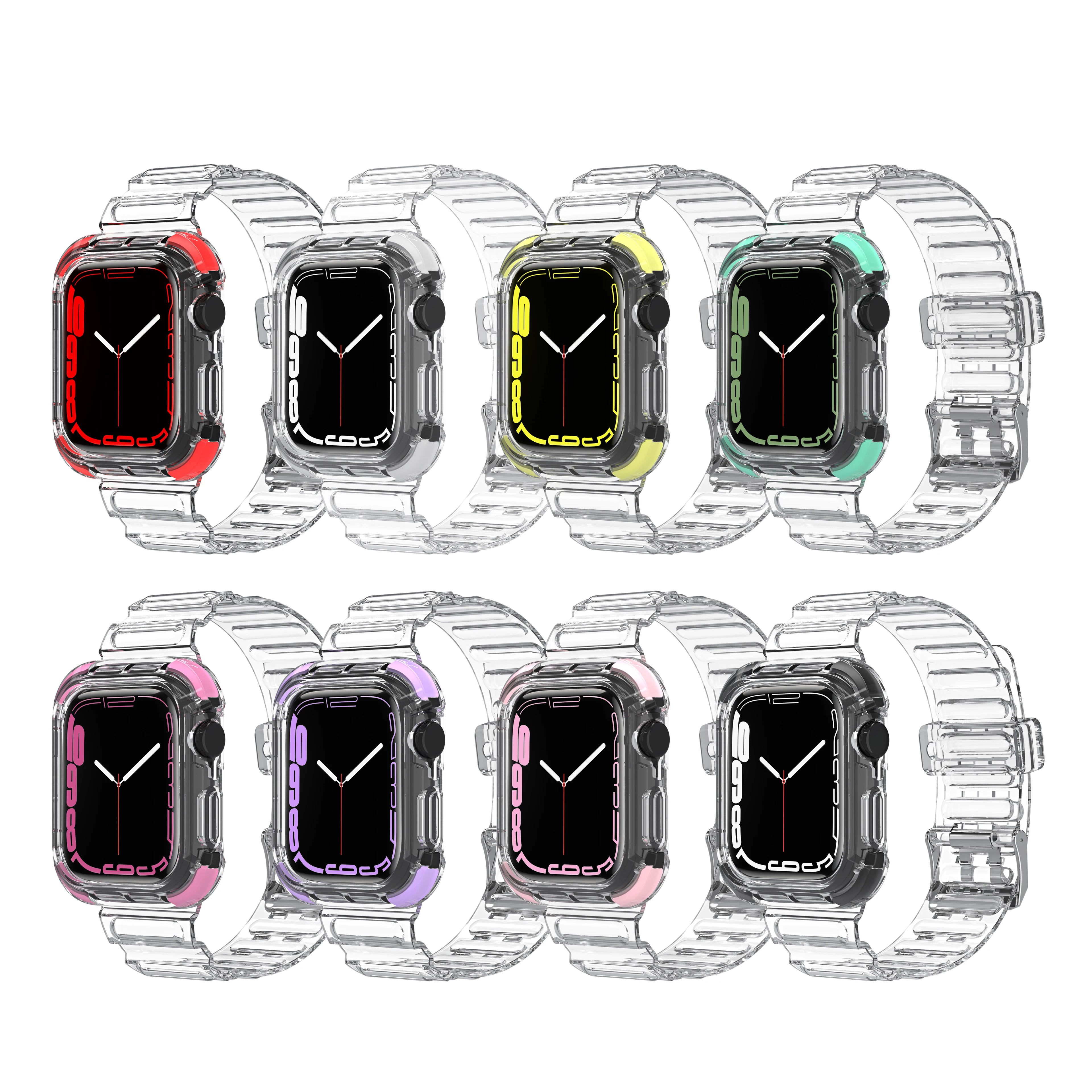 Transparent Case+Band for Apple Watch 7 6 SE 5 4 3 2 1 Clear Silicone Strap for iwatch Strap 40mm 44mm 42mm 41mm 45mm
Transparent Case+Band for Apple Watch 7 6 SE 5 4 3 2 1 Clear Silicone Strap for iwatch Strap 40mm 44mm 42mm 41mm 45mm