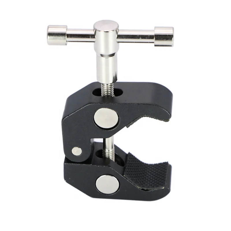 Super Clamp Large Crab Jaw with 1/4 and 3/8 Thread Articulating Magic Arm for Cameras, Lights, Umbrellas, Hooks, Shelves, Black
Super Clamp Large Crab Jaw with 1/4 and 3/8 Thread Articulating Magic Arm for Cameras, Lights, Umbrellas, Hooks, Shelves, Black