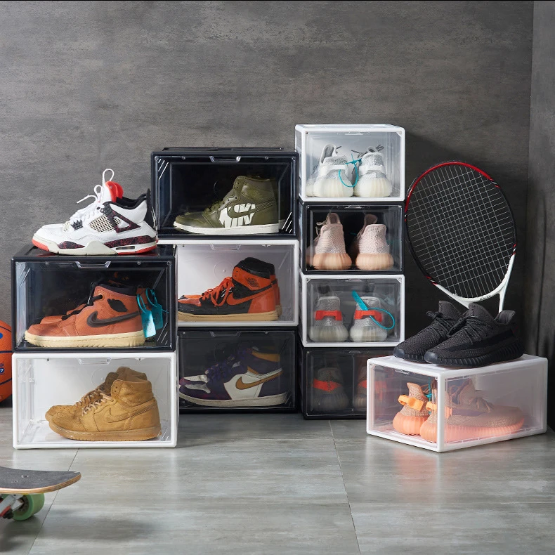 New Reinforced Side-opening Shoe Organizer Storage Box Transparent and Easy-to-access Shoe Box, White/black
New Reinforced Side-opening Shoe Organizer Storage Box Transparent and Easy-to-access Shoe Box, White/black