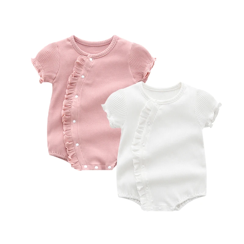 Chinese style retro style 100% Knitted Cotton Infant Clothing, short sleeve ribbed baby girls' rompers, Pink / white/gray
Chinese style retro style 100% Knitted Cotton Infant Clothing, short sleeve ribbed baby girls' rompers, Pink / white/gray