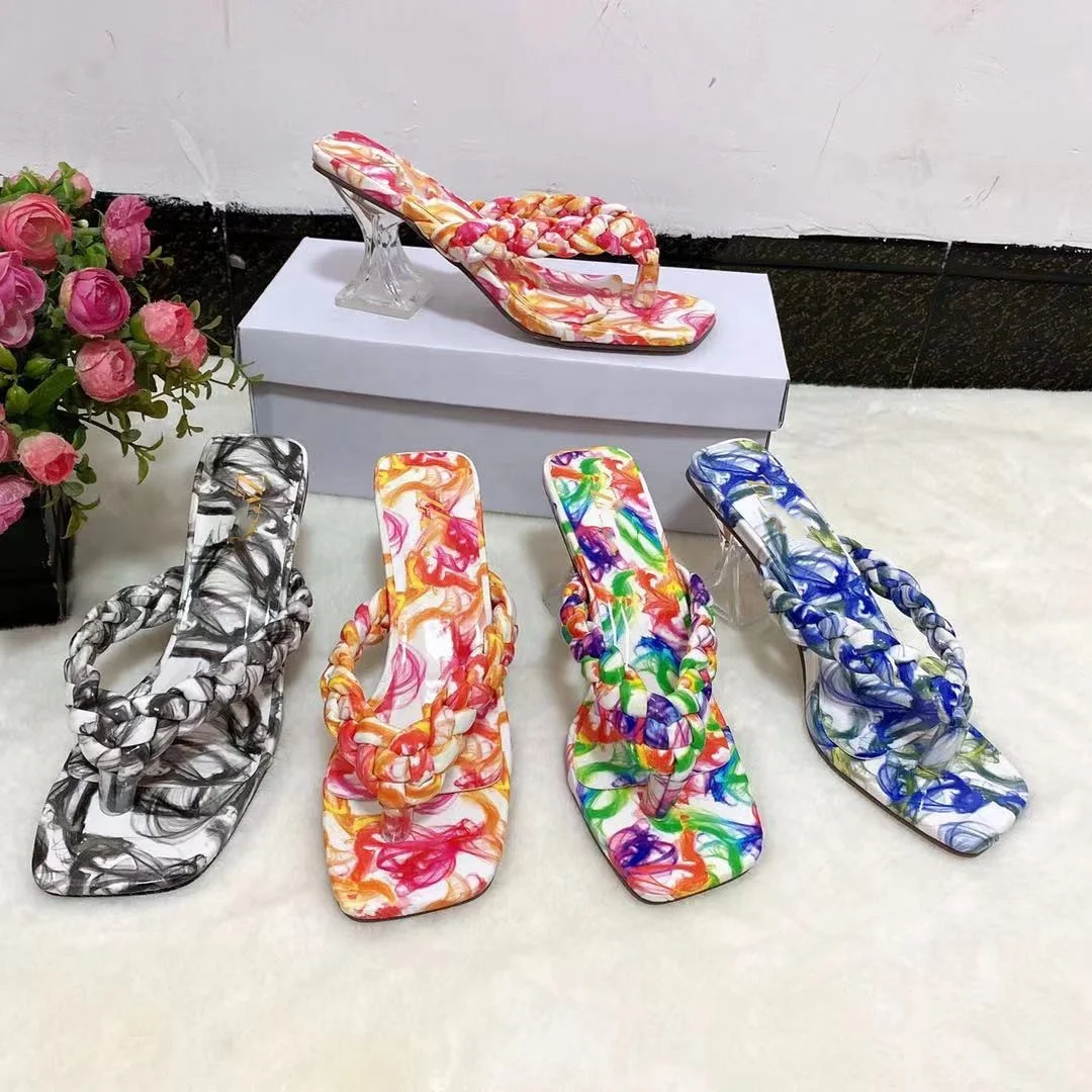 LE SLIDES Plus Size Summer New Style Women's Outdoor Sandals Square-toe High-heeled Colorful Graffiti Flip-flops Slippers, Black red green blue
LE SLIDES Plus Size Summer New Style Women's Outdoor Sandals Square-toe High-heeled Colorful Graffiti Flip-flops Slippers, Black red green blue
