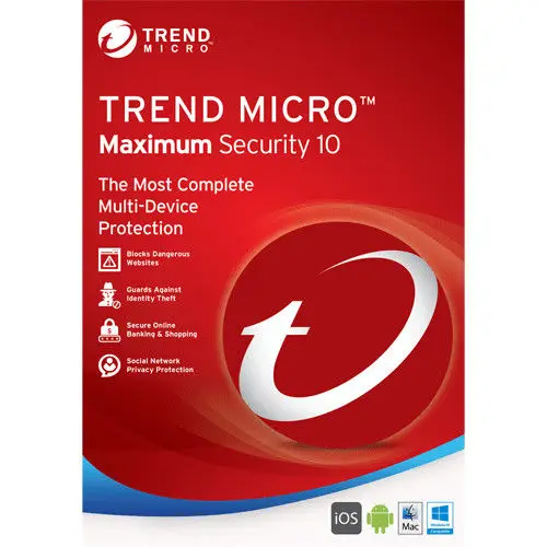 Digital Key 3 years 3 devices Antivirus software Trend Micro 2019 Maximum Security
Digital Key 3 years 3 devices Antivirus software Trend Micro 2019 Maximum Security