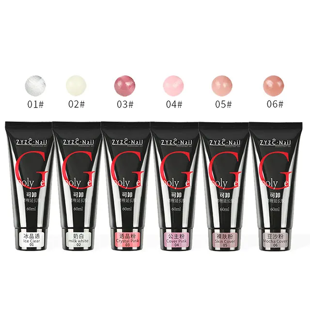 ZYZC oem nail art extension 6 colors kit 60ml build er poligel high quality UV poly gel polish set best for beginners
ZYZC oem nail art extension 6 colors kit 60ml build er poligel high quality UV poly gel polish set best for beginners