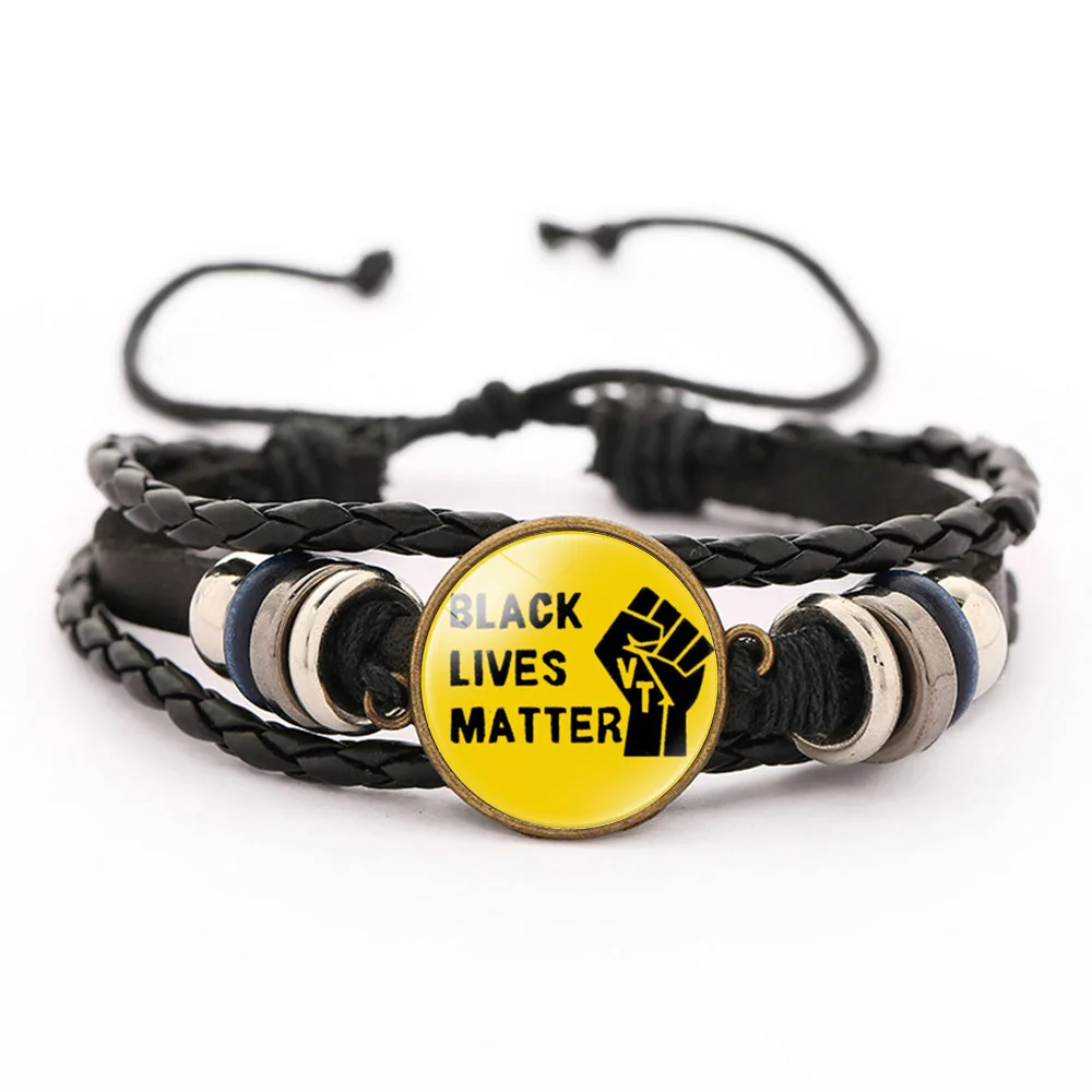 Popular Jewelry Personalised Newest hip hop charms leather woven black lives matter bracelet
Popular Jewelry Personalised Newest hip hop charms leather woven black lives matter bracelet