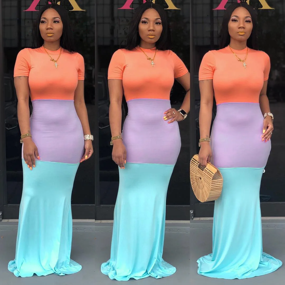 SY8341 Wholesale high quality women fashion patched short sleeve long pencil maxi dresses
SY8341 Wholesale high quality women fashion patched short sleeve long pencil maxi dresses