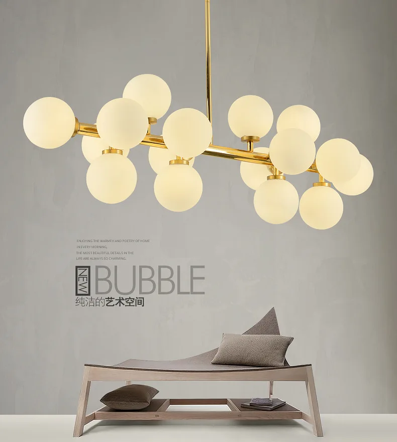 Luxury Decorative glass globe pendant lamp Dining Room Chandeliers Pendant Lights Hotel