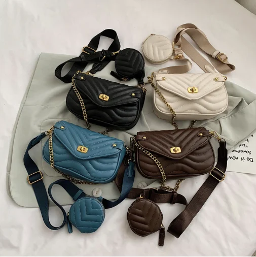 High Quality Quilted Faux Leather Purses Korean Simple Retro Solid Color Ladies Handbags, Black white blue
High Quality Quilted Faux Leather Purses Korean Simple Retro Solid Color Ladies Handbags, Black white blue
