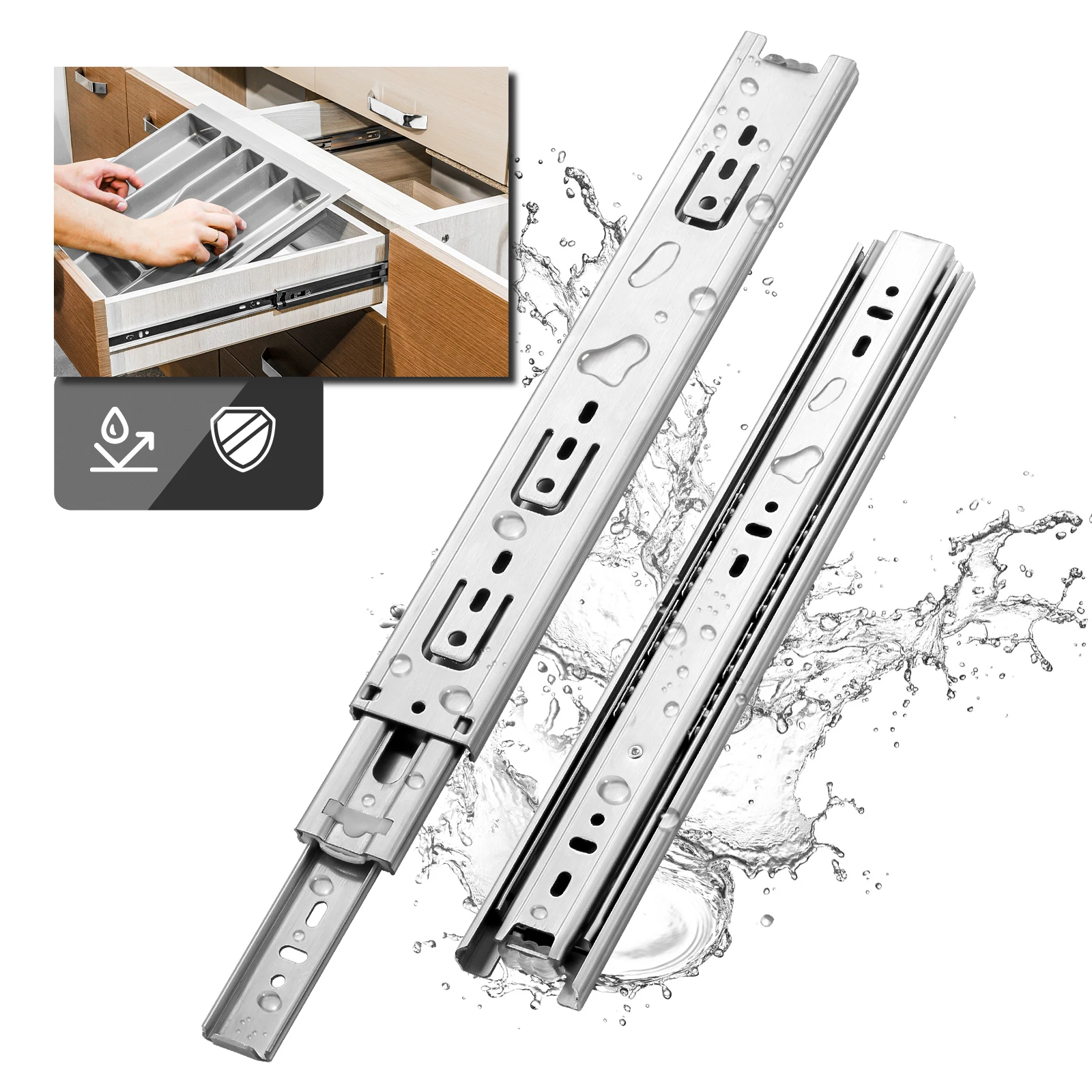 AOLISHENG Stainless Steel Drawer Slides Ball Bearing Full Extension 45mm Soft Close kitchen Telescopic Drawer Rails
AOLISHENG Stainless Steel Drawer Slides Ball Bearing Full Extension 45mm Soft Close kitchen Telescopic Drawer Rails