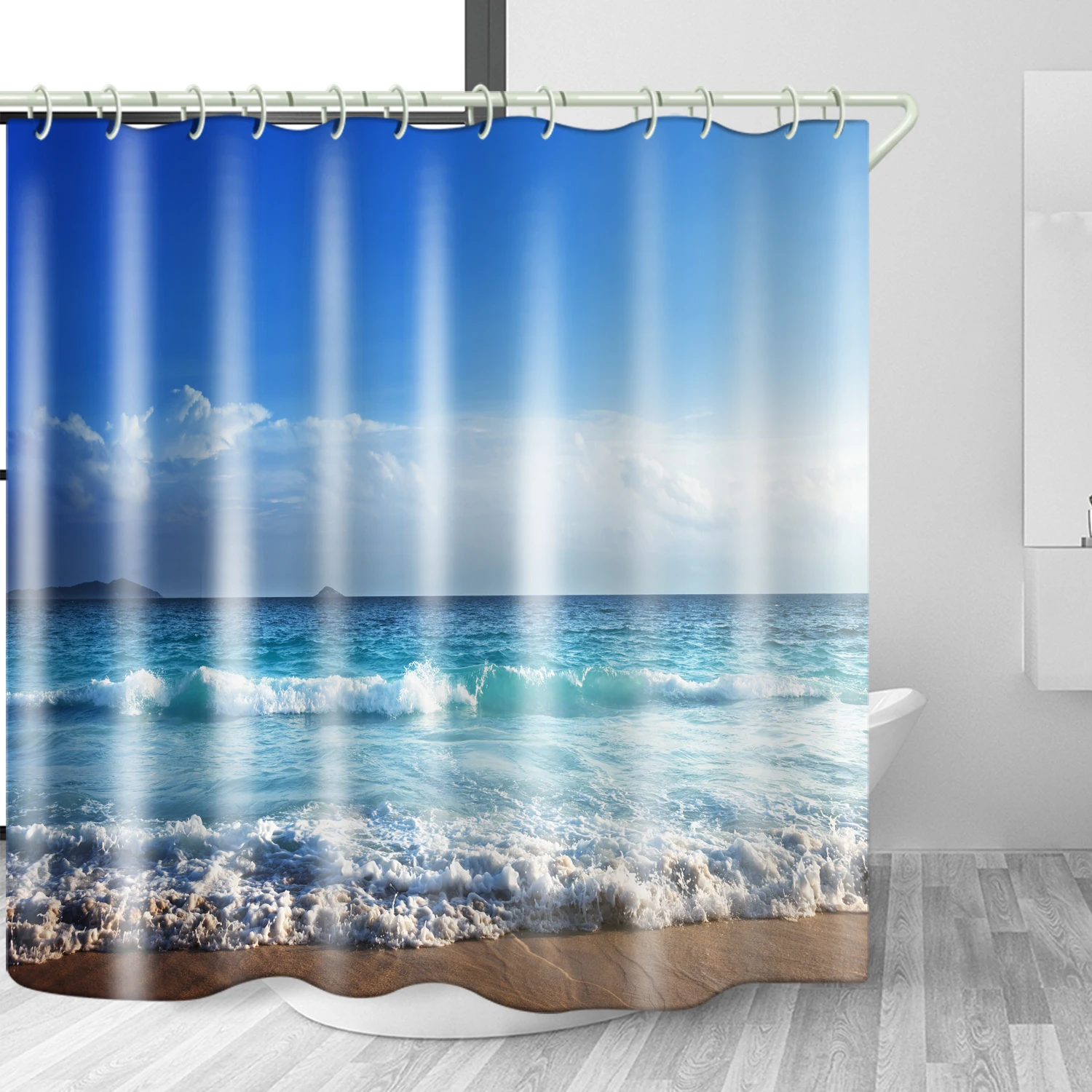 Blue sky beach theme bathroom waterproof shower curtain 3-5 days delivery decorative curtains custom printed shower curtain, Picture
Blue sky beach theme bathroom waterproof shower curtain 3-5 days delivery decorative curtains custom printed shower curtain, Picture