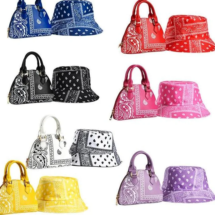 2021 Bandana Purse And Hat Set Luxury Design Handbags For Women Bandana Hand Bag Bucket Hat Fashion Casual Hat And Purse Set
2021 Bandana Purse And Hat Set Luxury Design Handbags For Women Bandana Hand Bag Bucket Hat Fashion Casual Hat And Purse Set