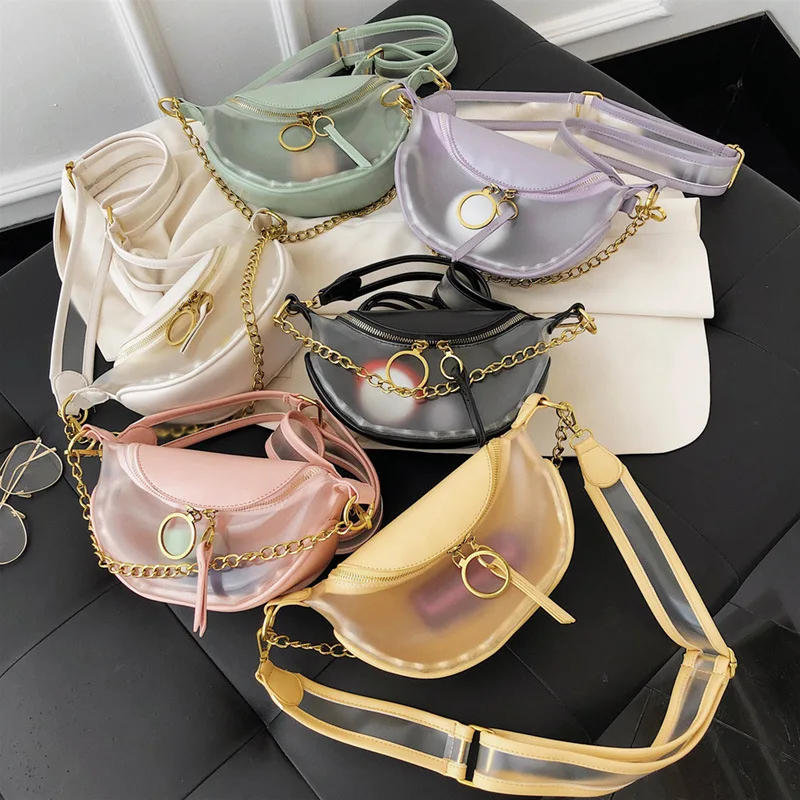 2020 Trendy Fashion Woman Fanny Packs and Bags Candy Color Clear PVC Chain Ladies Women Crossbody Chest Waist Bag
2020 Trendy Fashion Woman Fanny Packs and Bags Candy Color Clear PVC Chain Ladies Women Crossbody Chest Waist Bag