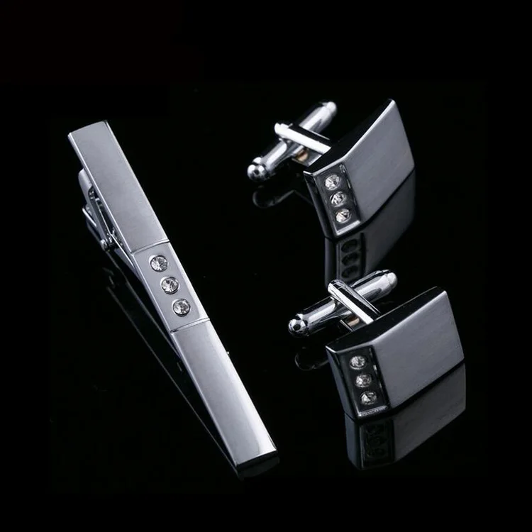 Shiny Silver Tie Pin Clip Cufflinks Set High Quality Brass Tie Clip Cufflink Set, Silver+crystal
Shiny Silver Tie Pin Clip Cufflinks Set High Quality Brass Tie Clip Cufflink Set, Silver+crystal