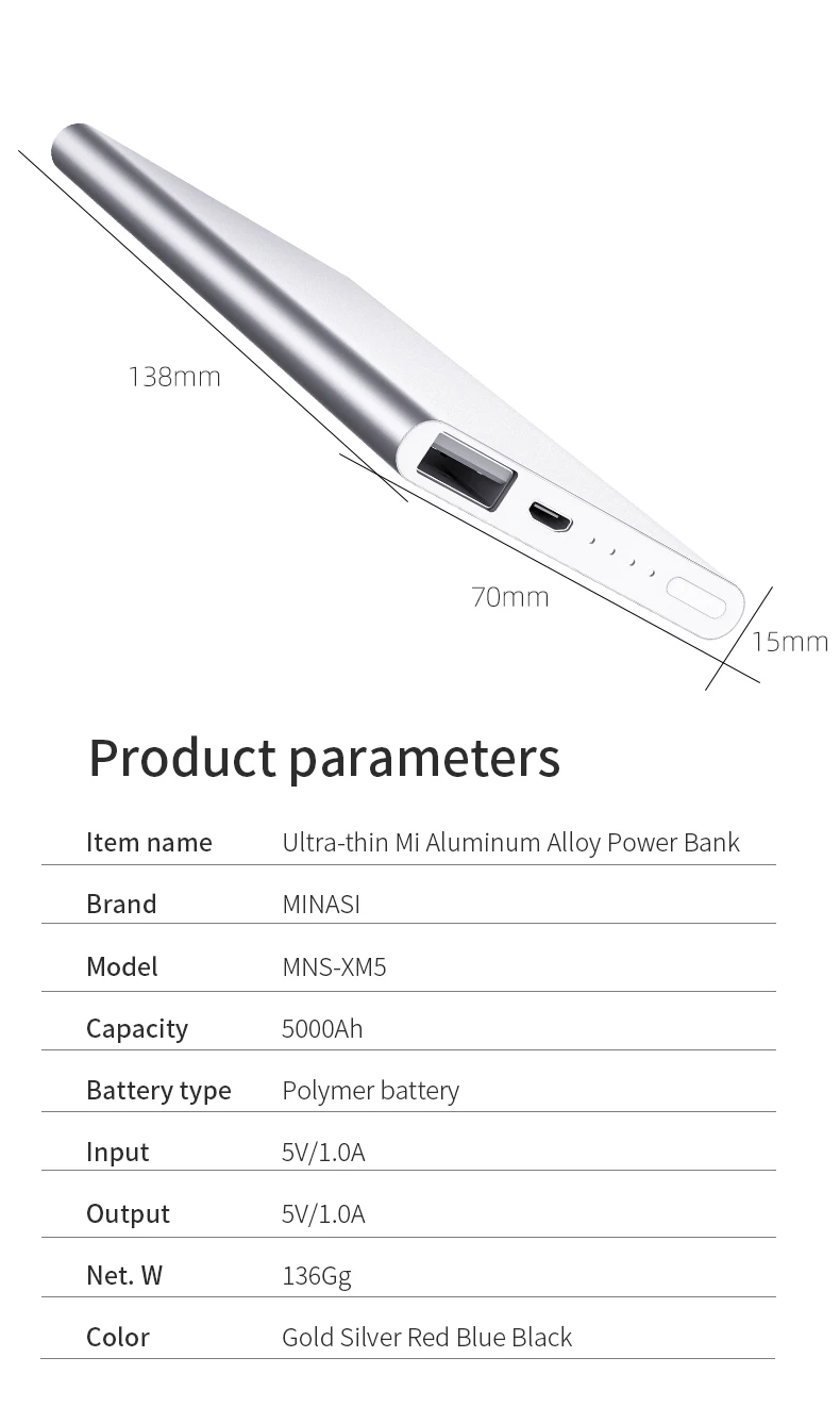 Original Xiaomimi Power Bank 5000mAh for Smart Phone Pad - ANKUX.COM