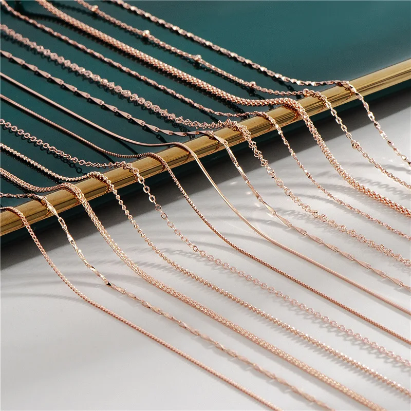 Delicate Rose Gold Plated 925 Sterling Silver Chains Necklace Customise Wave Box Snake Chain Necklace for Jewelry Accessories
Delicate Rose Gold Plated 925 Sterling Silver Chains Necklace Customise Wave Box Snake Chain Necklace for Jewelry Accessories