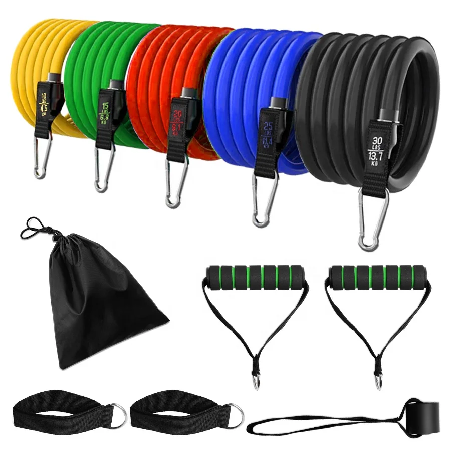 11 Pcs Tube Resistance Bands Elastic Exercise Resistance Bands Set Expander Rubber Band Pull Rope Gym, 5 colors
11 Pcs Tube Resistance Bands Elastic Exercise Resistance Bands Set Expander Rubber Band Pull Rope Gym, 5 colors