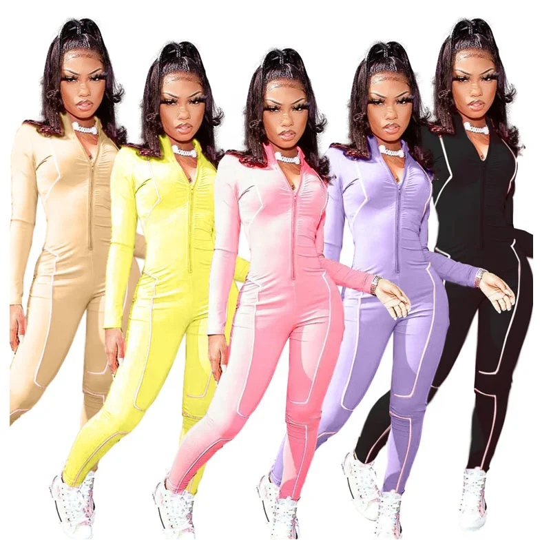 Women Bodysuit Long Sleeve One PIece Jumpsuits 2020 Zipper Up Jumpsuit 5 Colors
Women Bodysuit Long Sleeve One PIece Jumpsuits 2020 Zipper Up Jumpsuit 5 Colors