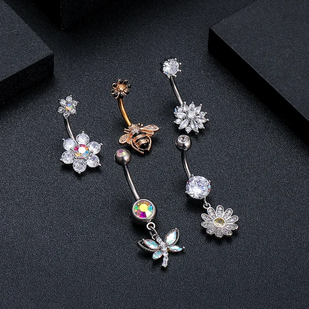 

Newest Style Navel Bell Button Rings 316L Surgical Steel Piercing Belly Button Rings Animal Navel Piercing Jewelry