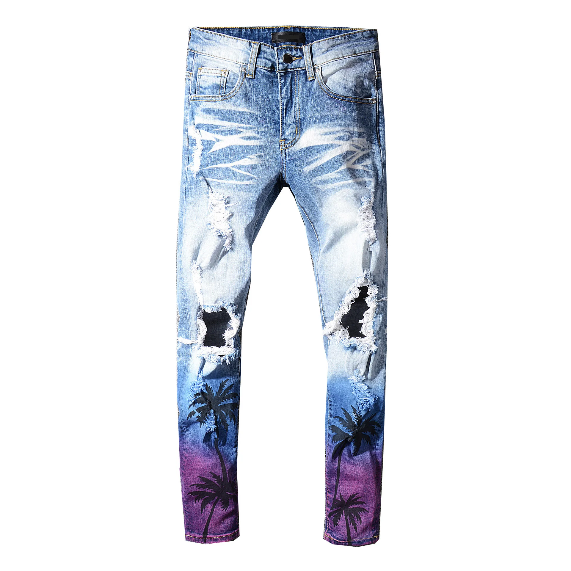FOG private blue brand dropshipping stock knee printed men skinny jeans, Picture 
FOG private blue brand dropshipping stock knee printed men skinny jeans, Picture