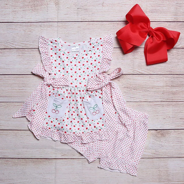 2022 Hot Sale Baby Girls Suit Cherry chip design polka dot design Two pieces fly-sleeve Children Set For Summer, As the picture show
2022 Hot Sale Baby Girls Suit Cherry chip design polka dot design Two pieces fly-sleeve Children Set For Summer, As the picture show