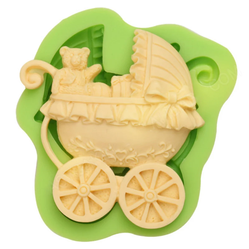 3D Baby Stroller Soap Silicone Candle Mold Baby Fondant Molds Candy Chocolate Car Cake Moulds for Birthday Cake Decorating, Pink
3D Baby Stroller Soap Silicone Candle Mold Baby Fondant Molds Candy Chocolate Car Cake Moulds for Birthday Cake Decorating, Pink