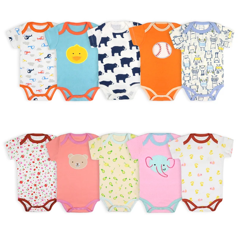 Wholesale 5Pcs Summer Cute Cartoon Newborn Baby Clothes Cotton Short Sleeves Infant Toddler Romper, Picture shows
Wholesale 5Pcs Summer Cute Cartoon Newborn Baby Clothes Cotton Short Sleeves Infant Toddler Romper, Picture shows