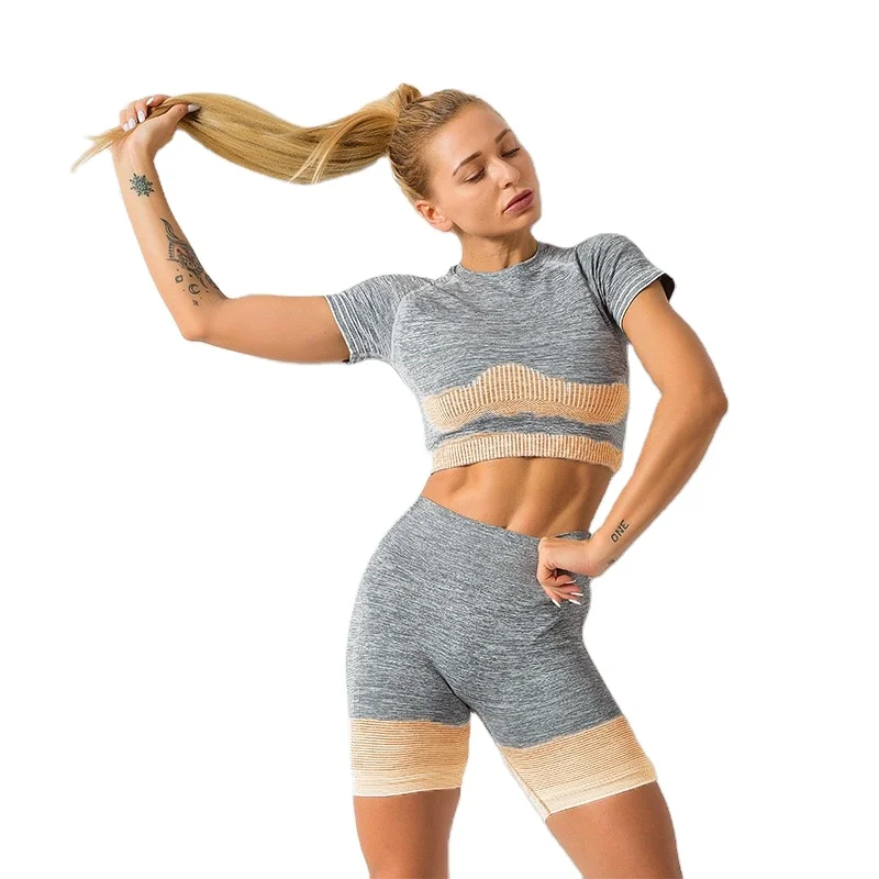 ORANGE Amazon running short sleeve suit seamless Yoga suit women summer Euramerican fitness tight pants Yoga Set
ORANGE Amazon running short sleeve suit seamless Yoga suit women summer Euramerican fitness tight pants Yoga Set