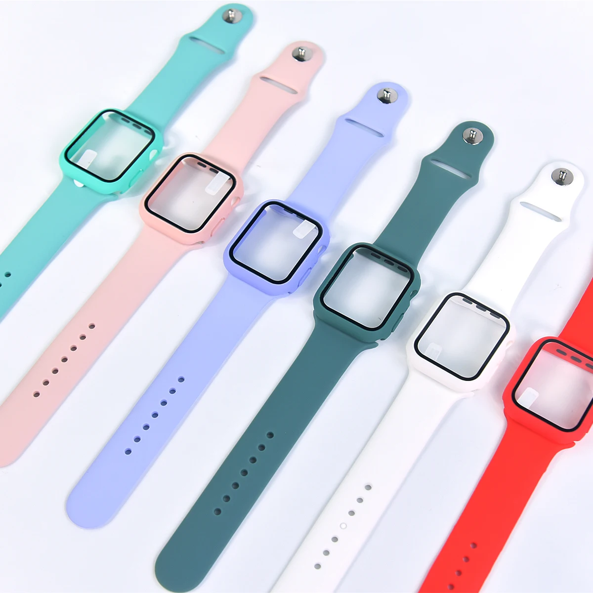 Newly Designed Silicone Watch Band Set For Apple Watch Cases Covers For IWatch serie 6 5 4 3 SE 44mm 40mm iWatch Case 42mm 38mm, Multiple colors
Newly Designed Silicone Watch Band Set For Apple Watch Cases Covers For IWatch serie 6 5 4 3 SE 44mm 40mm iWatch Case 42mm 38mm, Multiple colors
