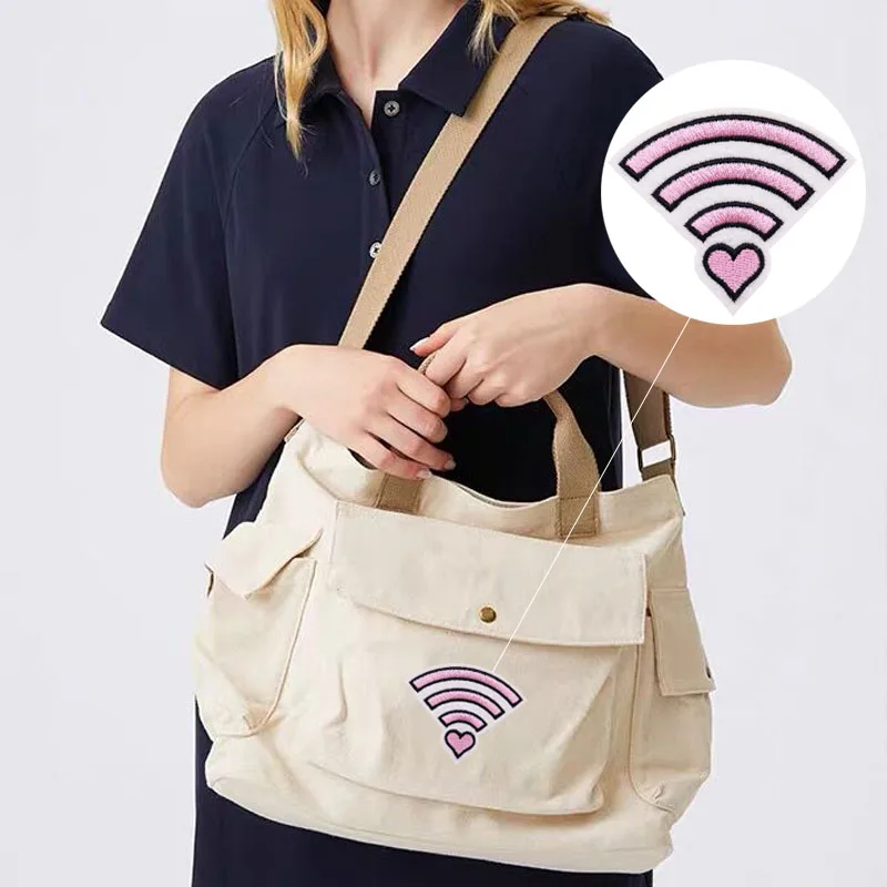 Wholesale stock iron on pink wifi logo pattern for clothing cartoon new design phone case bags embroidery patches
Wholesale stock iron on pink wifi logo pattern for clothing cartoon new design phone case bags embroidery patches
