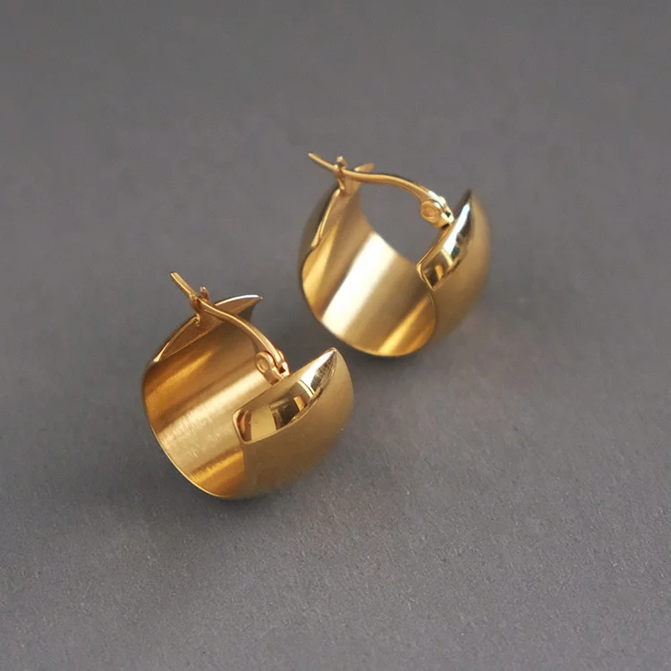 18K Gold Plated Minimalist Women Jewelry 316L Stainless Steel Hypoallergenic Chunky Thick Hoop Earrings for Women 2020
18K Gold Plated Minimalist Women Jewelry 316L Stainless Steel Hypoallergenic Chunky Thick Hoop Earrings for Women 2020