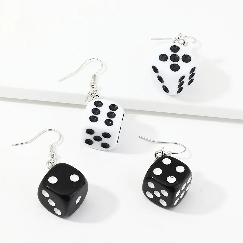 Wholesale Fashion Black And White 3D Dice Earrings Dangle Personality Fun Punk Drop Resin Earrings For Women Jewelry
Wholesale Fashion Black And White 3D Dice Earrings Dangle Personality Fun Punk Drop Resin Earrings For Women Jewelry
