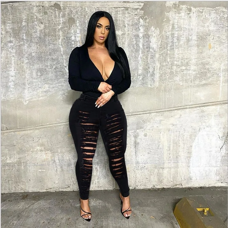 Women Jeans 2022 Fashion Stretch Ripped Jeans Pants Women Solid Color Plus Size Skinny Denim Jeans, Black, white
Women Jeans 2022 Fashion Stretch Ripped Jeans Pants Women Solid Color Plus Size Skinny Denim Jeans, Black, white