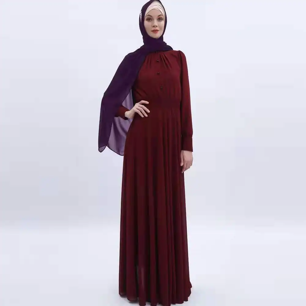 Hot Sale modest women clothing Double Chiffon Elastic Waist and Cuffs abaya muslim dresses, 4 colors
Hot Sale modest women clothing Double Chiffon Elastic Waist and Cuffs abaya muslim dresses, 4 colors